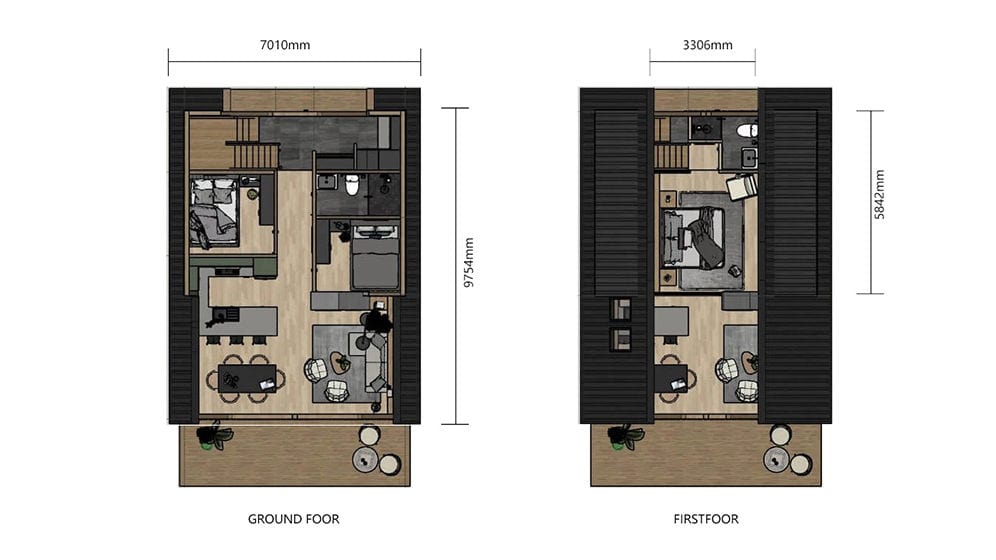 Aurora – Luxury A Frame Homes layout plan