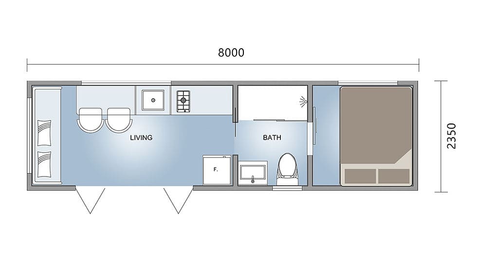 Tiny Homes For Sale Queensland 2441T layout plan