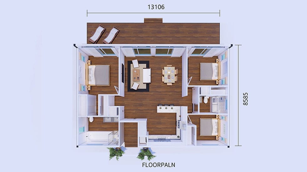 The Earth: Prefab Modular Home layout plan