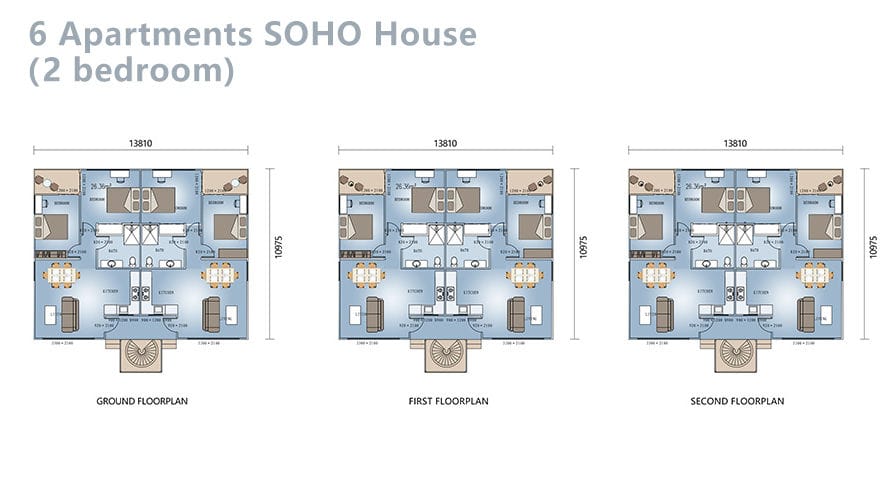 6 Apartments SOHO Prefab Loft