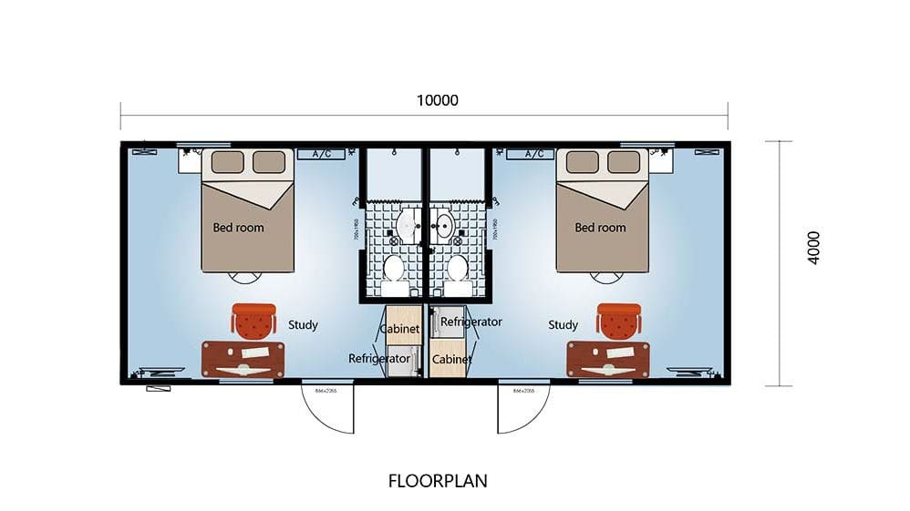 Foldable house Glee House layout plan