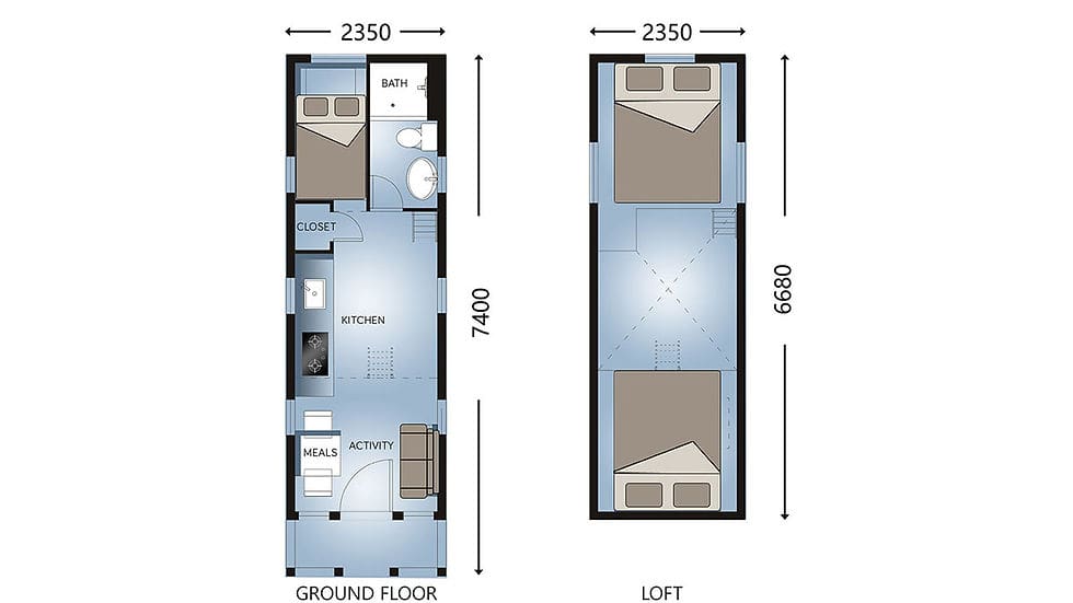 Florida Tiny House On Wheels Red layout plan