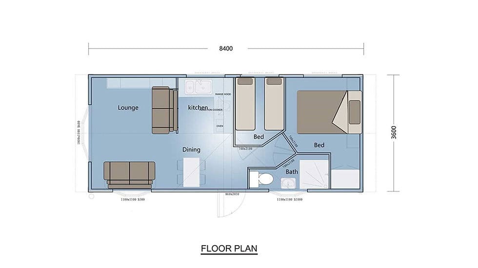 Foldable house Solstice House layout plan