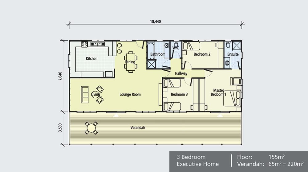 Woodendesign bungalow 07 – Houten Bungalow layout plan