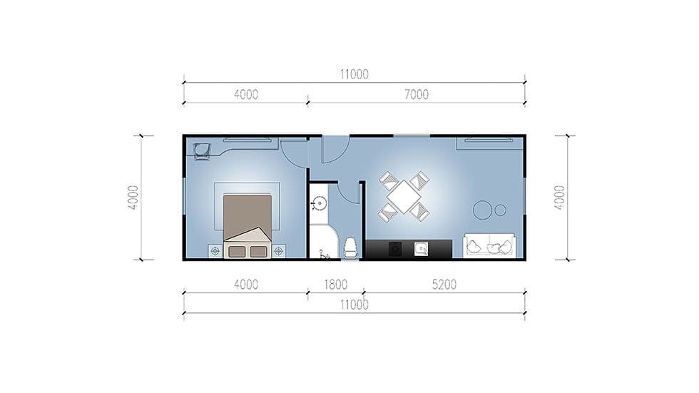Nice House: Modular Steel Structure House layout plan
