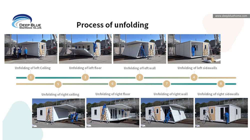 40Ft Luxury Expandable Container House Prefabricated Steel Folding Villa with 2Bedrooms