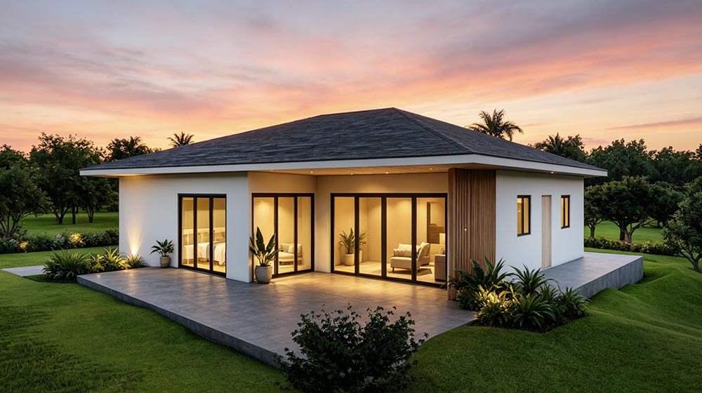 Luxury Prefab House Villa in Greece: The Kefalonia Single Family Home with Light Steel Frame Construction