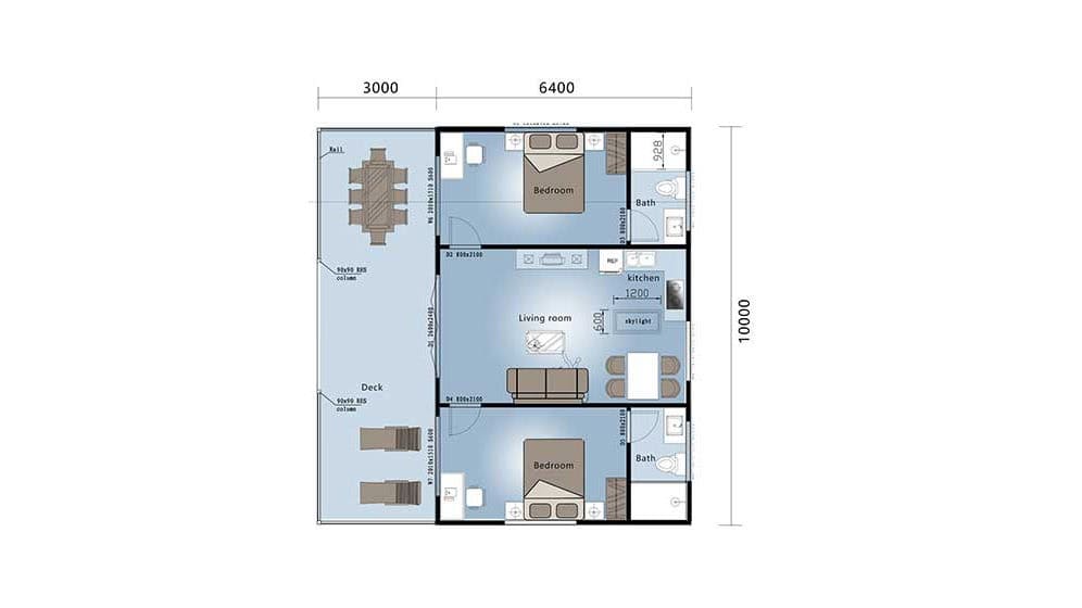Foldable house Vera House layout plan