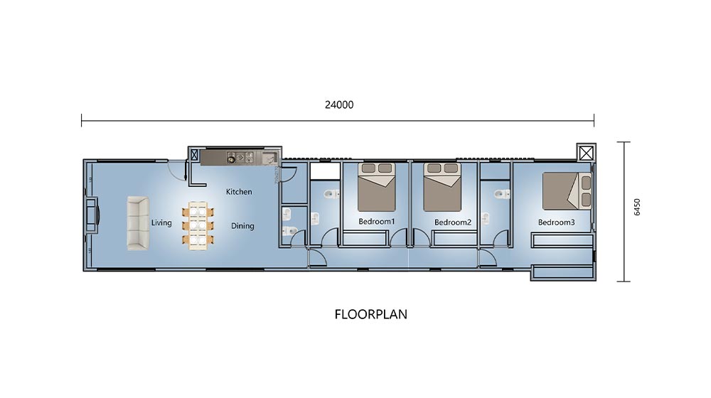 Modular Prefab House Luxury Uruguay Light Steel Frame Project Empalme House layout plan