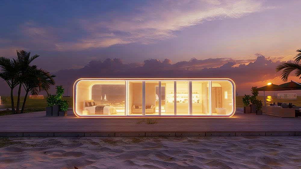 Prefab Modular home Apple Cabin Solutio for Hawaii Retreat Chico with bedroom