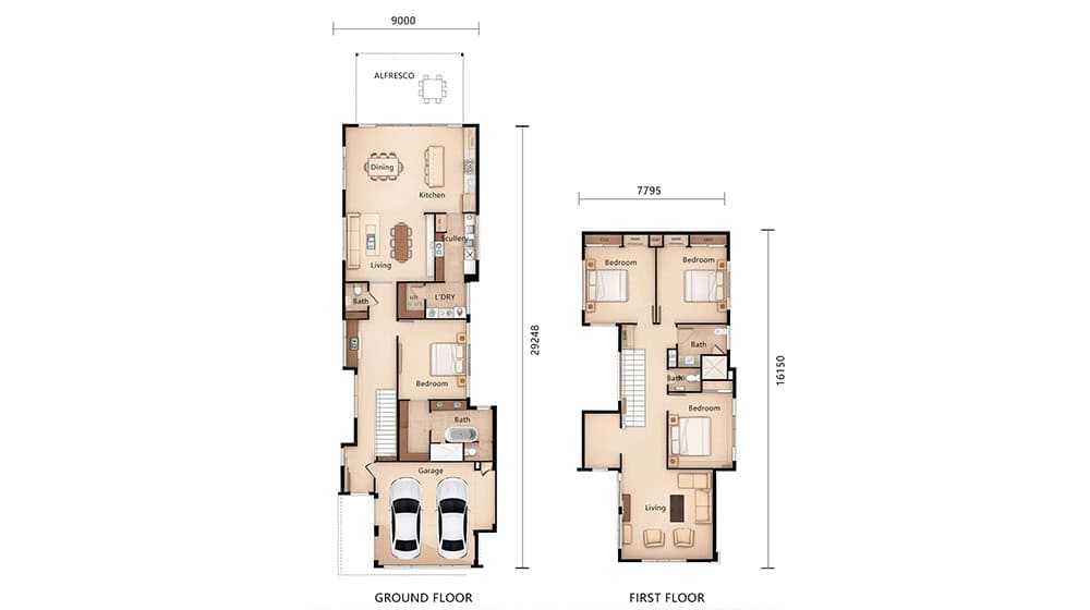 NZS light steel frame prefab villa Single family home Quebec House layout plan