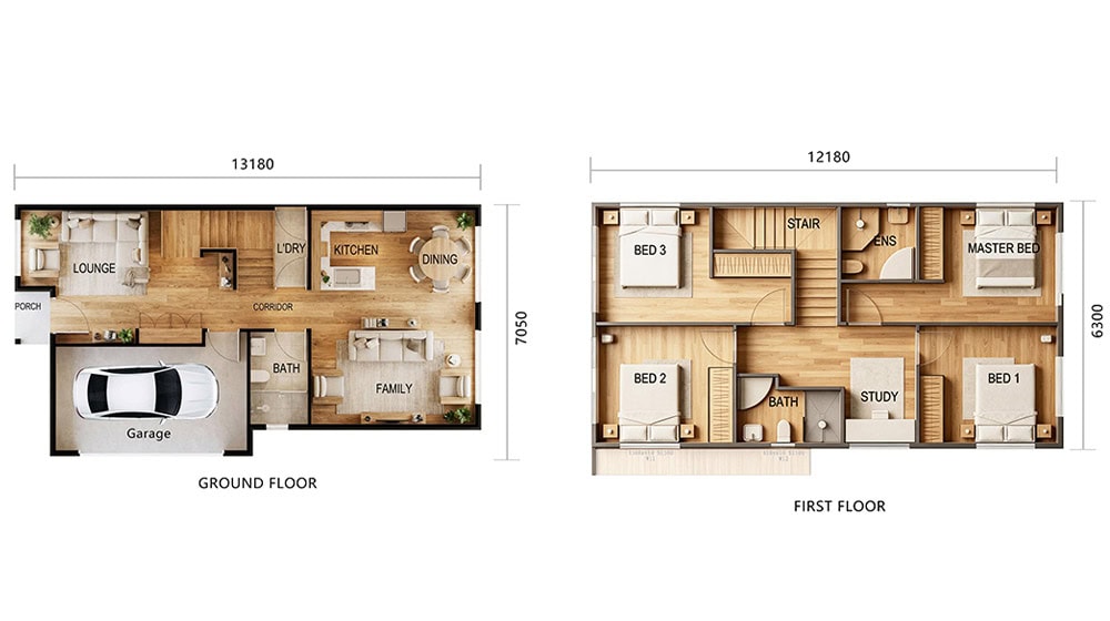 Starling House – Elegant Two-Storey Family Living by DEEPBLUE SMARTHOUSE Panelized System layout plan