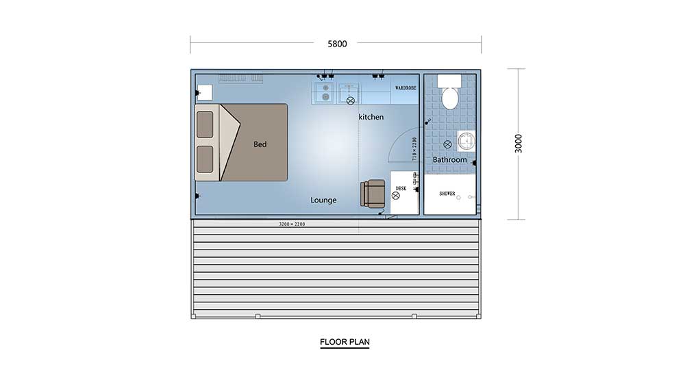 Foldable Granny Flat Hollie House layout plan