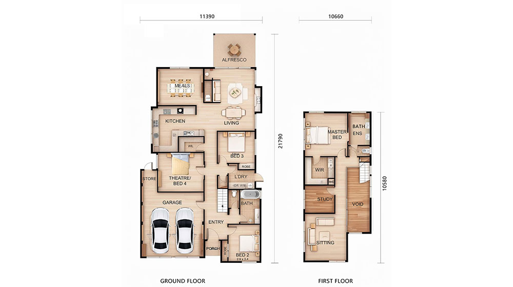 As/Us Prefab Light Steel Frame House Villa Luxury Modular Home Columbia House layout plan
